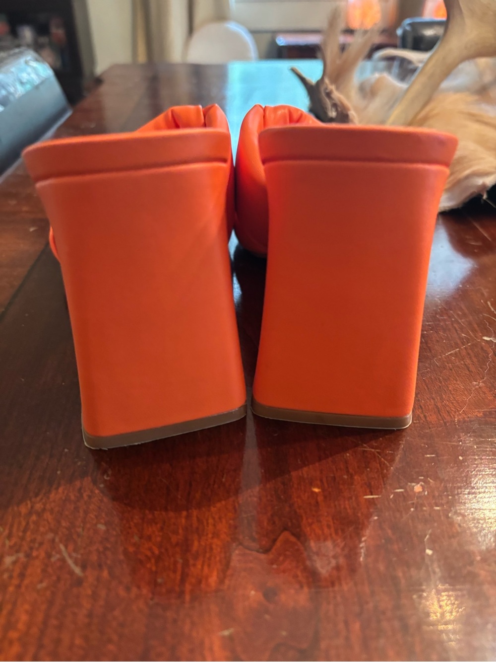 Open Edit Orange Knot Slip-On Block Heels - Picture 4 of 5